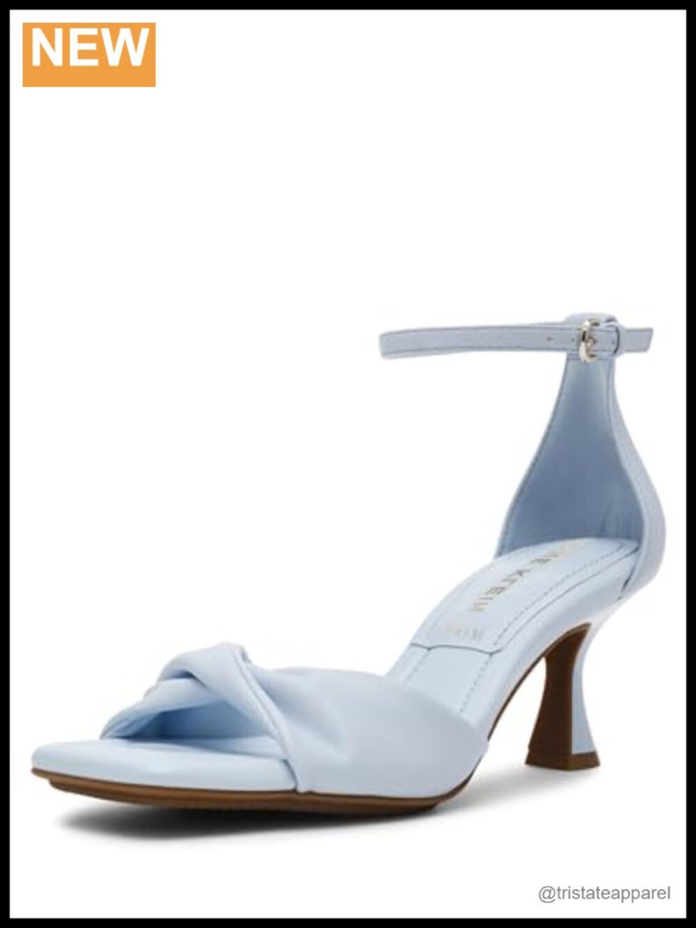 Anne Klein Jessie Pump Ankle Strap Open Square Toe Flare Heel